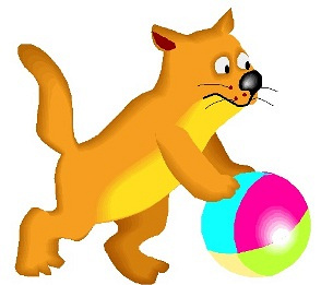 Кот играет